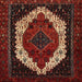 Round Machine Washable Traditional Chestnut Brown Rug, wshtr2240