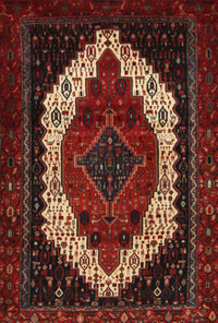 Machine Washable Traditional Chestnut Brown Rug, wshtr2240