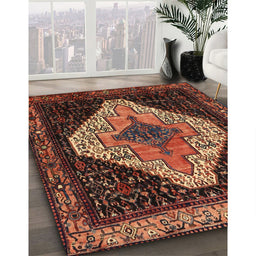 Traditional Red Persian Rug in Family Room, tr2241