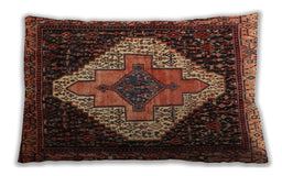 Traditional Classic Rectangular Vermilion Red Lumbar Throw Pillow, 13 inch by 19 inch, lbtr2241