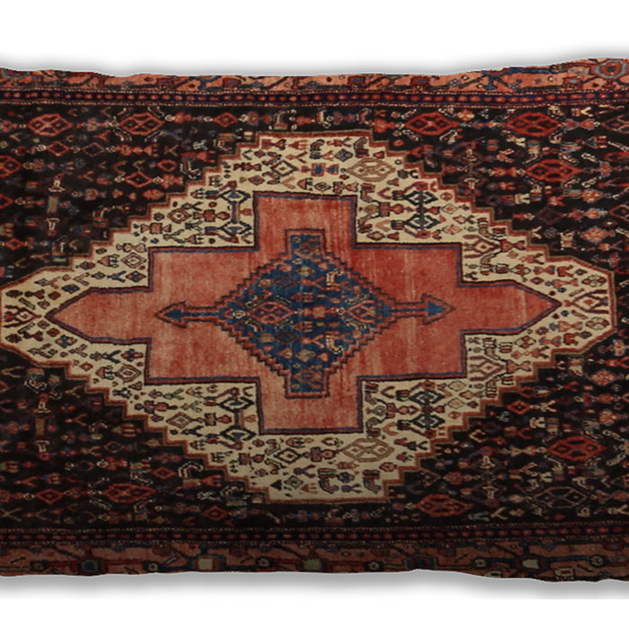 Traditional Classic Rectangular Vermilion Red Lumbar Throw Pillow, 13 inch by 19 inch, lbtr2241