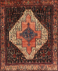 Machine Washable Traditional Vermilion Red Rug, wshtr2241