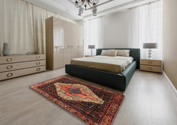 Traditional Red Persian Rug in a Bedroom, tr2241