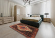 Machine Washable Traditional Vermilion Red Rug in a Bedroom, wshtr2241