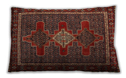 Traditional Classic Rectangular Saffron Red Lumbar Throw Pillow, 13 inch by 19 inch, lbtr2242