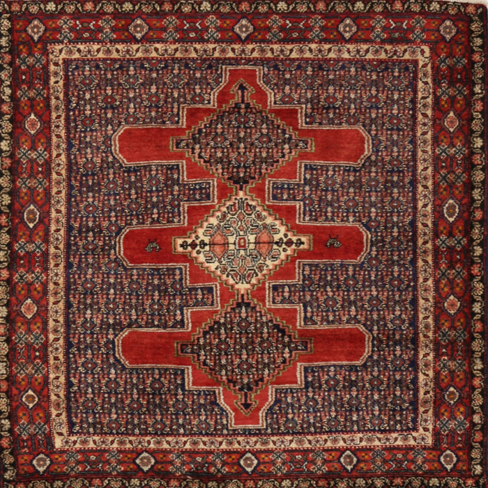 Round Machine Washable Traditional Saffron Red Rug, wshtr2242