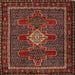 Round Machine Washable Traditional Saffron Red Rug, wshtr2242