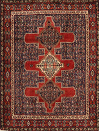 Machine Washable Traditional Saffron Red Rug, wshtr2242