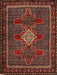 Machine Washable Traditional Saffron Red Rug, wshtr2242