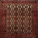 Square Traditional Dark Sienna Brown Persian Rug, tr2243