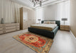 Machine Washable Traditional Peru Brown Rug in a Bedroom, wshtr2244