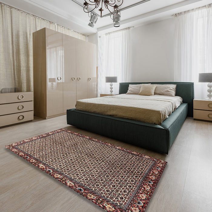 Traditional Red Persian Rug in a Bedroom, tr2245