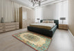 Machine Washable Traditional Brown Rug in a Bedroom, wshtr2247