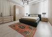 Machine Washable Traditional Brown Rug in a Bedroom, wshtr2249