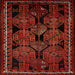 Round Machine Washable Traditional Tomato Red Rug, wshtr224