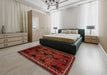 Machine Washable Traditional Tomato Red Rug in a Bedroom, wshtr224