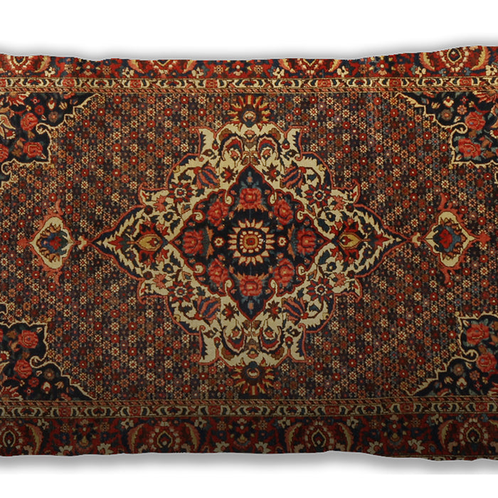 Traditional Classic Rectangular Saffron Red Lumbar Throw Pillow, 13 inch by 19 inch, lbtr2251