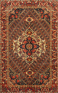 Machine Washable Traditional Saffron Red Rug, wshtr2251