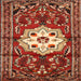 Round Machine Washable Traditional Tomato Red Rug, wshtr2252