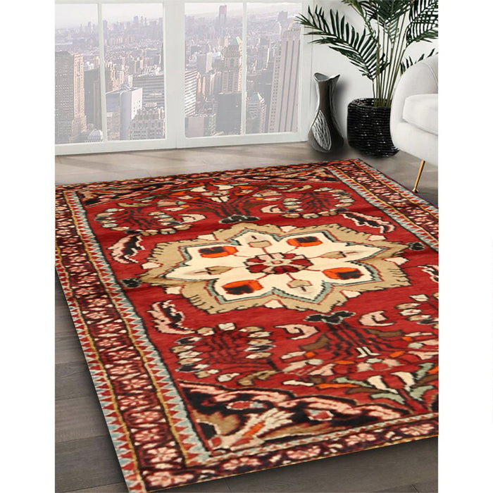 Traditional Red Persian Rug in Family Room, tr2252