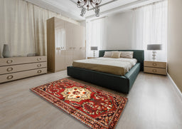 Traditional Red Persian Rug in a Bedroom, tr2252
