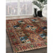 Machine Washable Traditional Dark Almond Brown Rug in a Family Room, wshtr2253