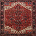 Round Machine Washable Traditional Sienna Brown Rug, wshtr2254