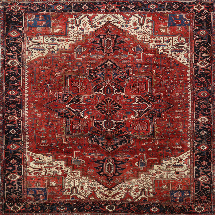 Square Traditional Sienna Brown Persian Rug, tr2254