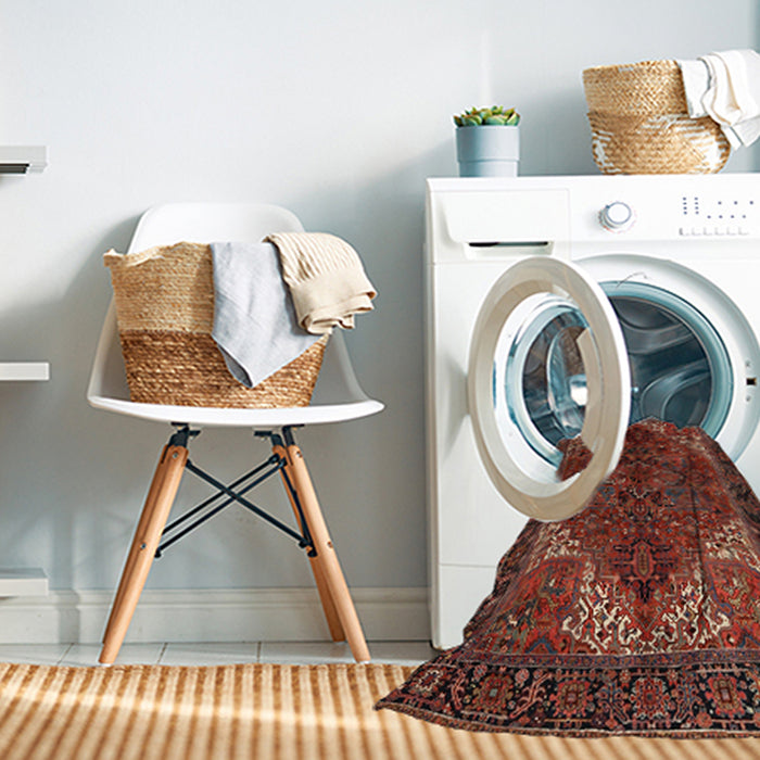 Machine Washable Traditional Gold Brown Rug in a Washing Machine, wshtr2255