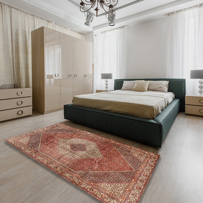 Traditional Red Persian Rug in a Bedroom, tr2256