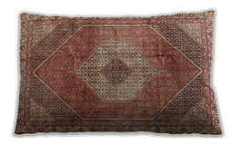 Traditional Classic Rectangular Tomato Red Lumbar Throw Pillow, 13 inch by 19 inch, lbtr2256