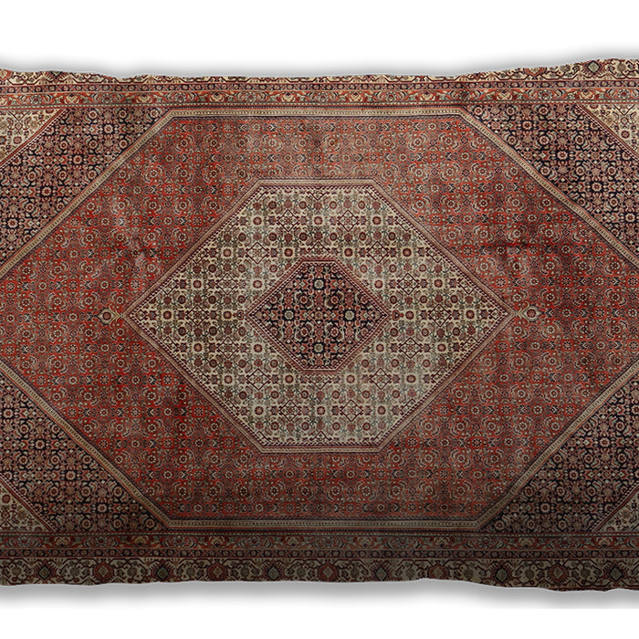 Traditional Classic Rectangular Tomato Red Lumbar Throw Pillow, 13 inch by 19 inch, lbtr2256