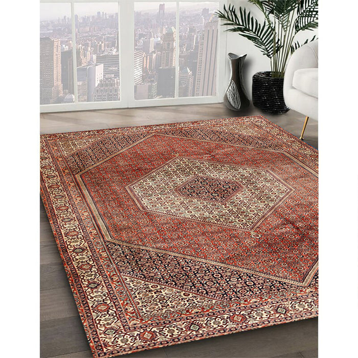 Traditional Red Persian Rug in Family Room, tr2256