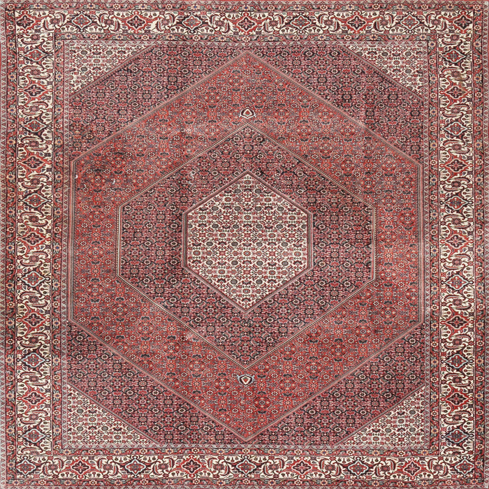 Square Traditional Fire Brick Red Persian Rug, tr2257