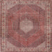 Square Traditional Fire Brick Red Persian Rug, tr2257