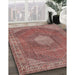 Traditional Fire Brick Red Persian Rug in Family Room, tr2257