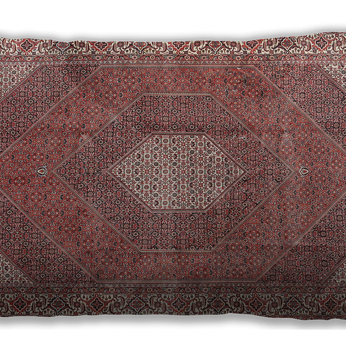 Traditional Classic Rectangular Fire Brick Red Lumbar Throw Pillow, 13 inch by 19 inch, lbtr2257