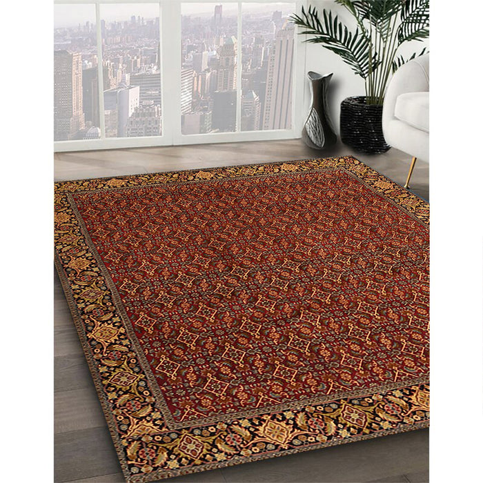 Traditional Red Persian Rug in Family Room, tr2258