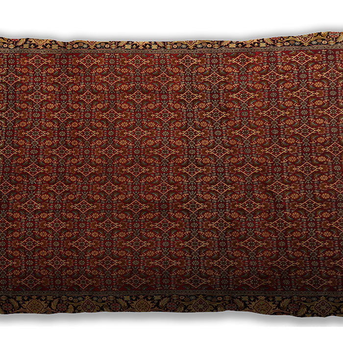 Traditional Classic Rectangular Red Lumbar Throw Pillow, 13 inch by 19 inch, lbtr2258