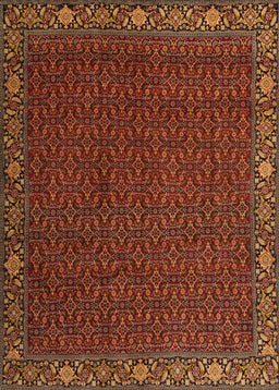 Machine Washable Traditional Red Rug, wshtr2258