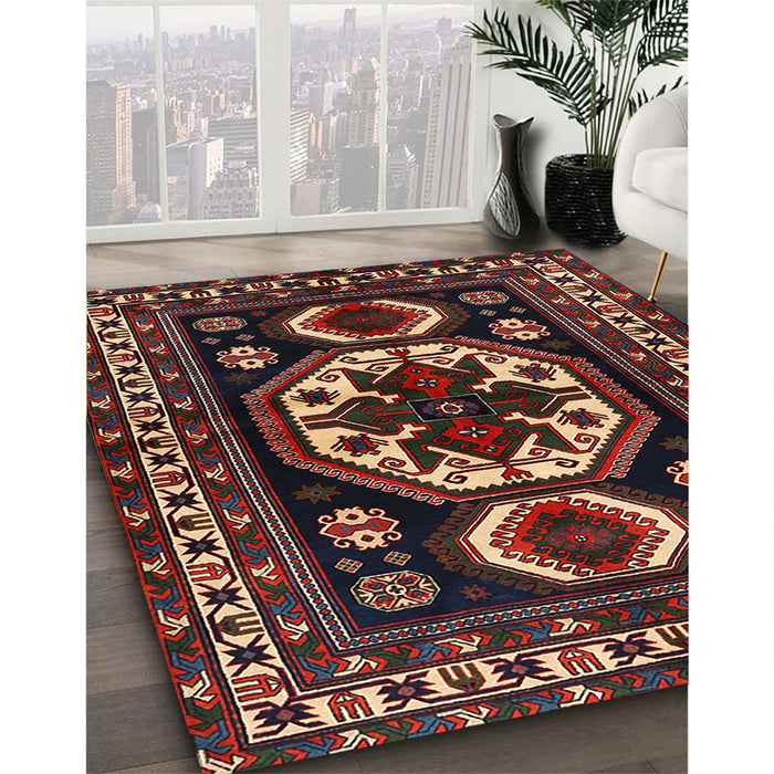 Traditional Brown Persian Rug in Family Room, tr2259