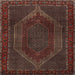 Round Machine Washable Traditional Brown Rug, wshtr2260