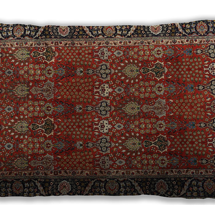 Traditional Classic Rectangular Saffron Red Lumbar Throw Pillow, 13 inch by 19 inch, lbtr2261