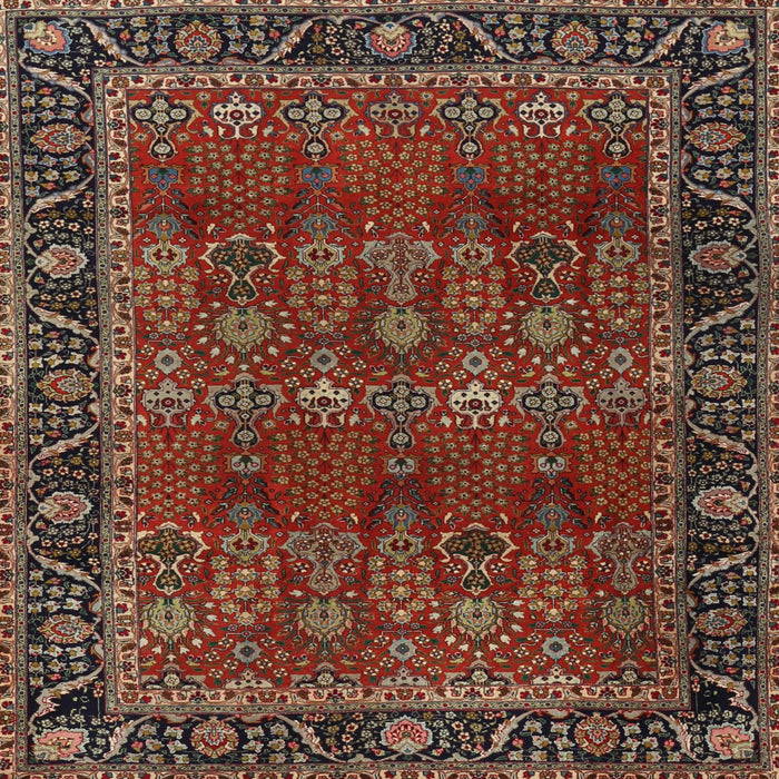 Square Traditional Saffron Red Persian Rug, tr2261