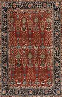 Machine Washable Traditional Saffron Red Rug, wshtr2261