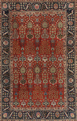 Machine Washable Traditional Saffron Red Rug, wshtr2261