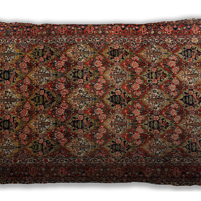 Traditional Classic Rectangular Saffron Red Lumbar Throw Pillow, 13 inch by 19 inch, lbtr2262