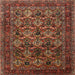 Square Traditional Saffron Red Persian Rug, tr2262