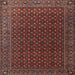 Round Machine Washable Traditional Brown Rug, wshtr2263