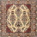 Round Machine Washable Traditional Red Brown Rug, wshtr2264